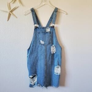 Cello Denim Jean Overall Dress Size Small Blue Women